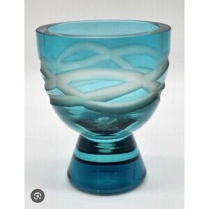 New in‎ Box! Waterford Evolution Turquoise  Votive Holder 4 3/4” X 3 3/4” Poland